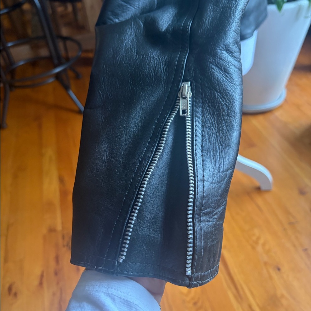 RIPPLES Women BLACK QUILTED LINED VINTAGE REAL LEATHER MOTORCYCLE JACKET! - Picture 12 of 17